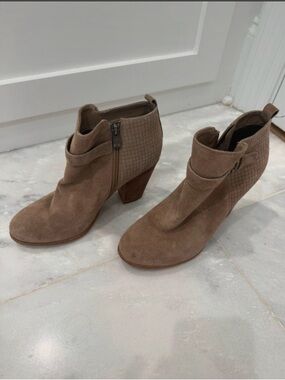 Michael Shannon Taupe Suede Ankle Booties Zoeyy Fall Festivals Neutral